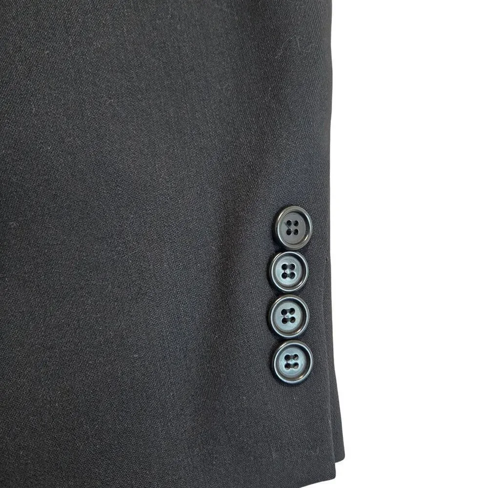 Vtg Hugo Boss 100% Wool Black 3-button Blazer Sports Coat Made in the USA 43R